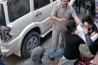 On Camera, UP Minister's Relative, Flower Vendors Exchange Blows