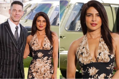 Priyanka Chopra poses with John Cena in the dreamiest floral bodycon dress for Heads of State promotions. See pics